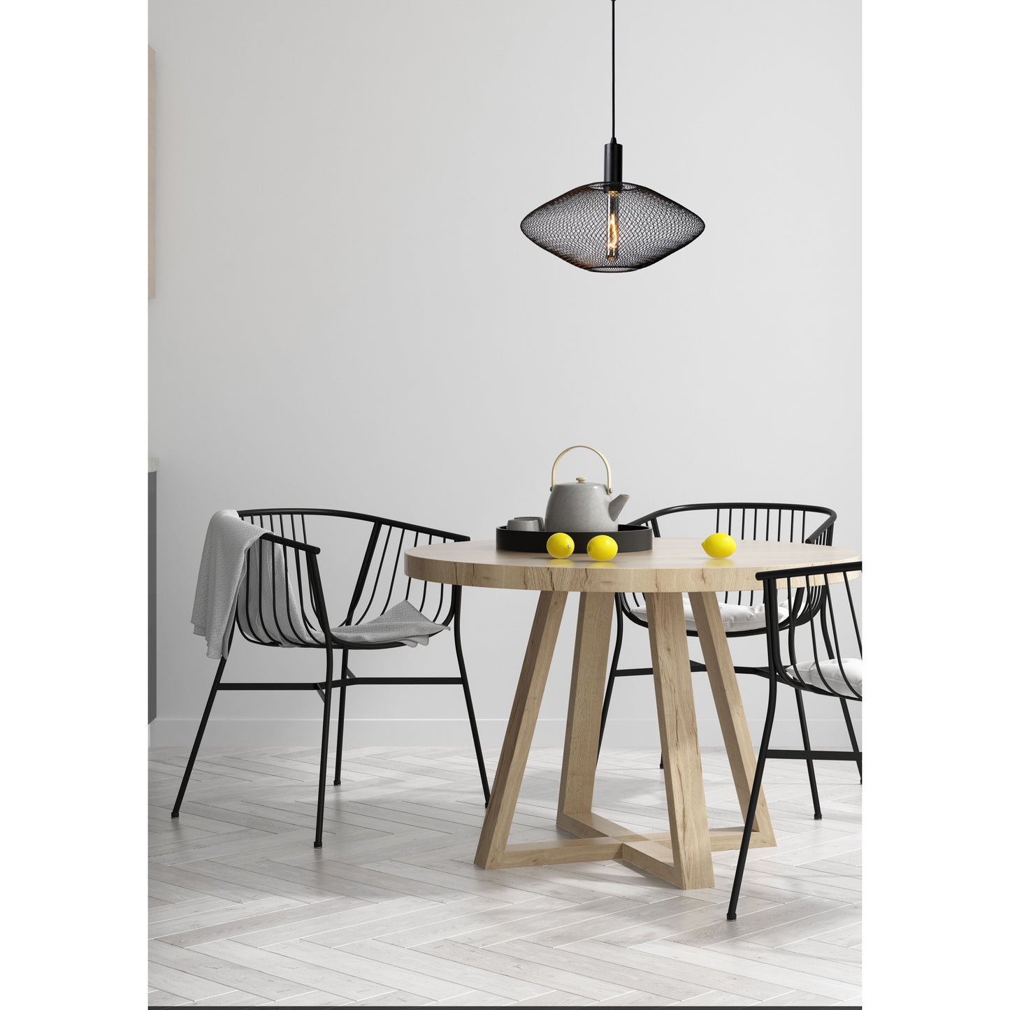 Lucide MESH - Pendant light - Ø 45 cm - 1x E27 - Black