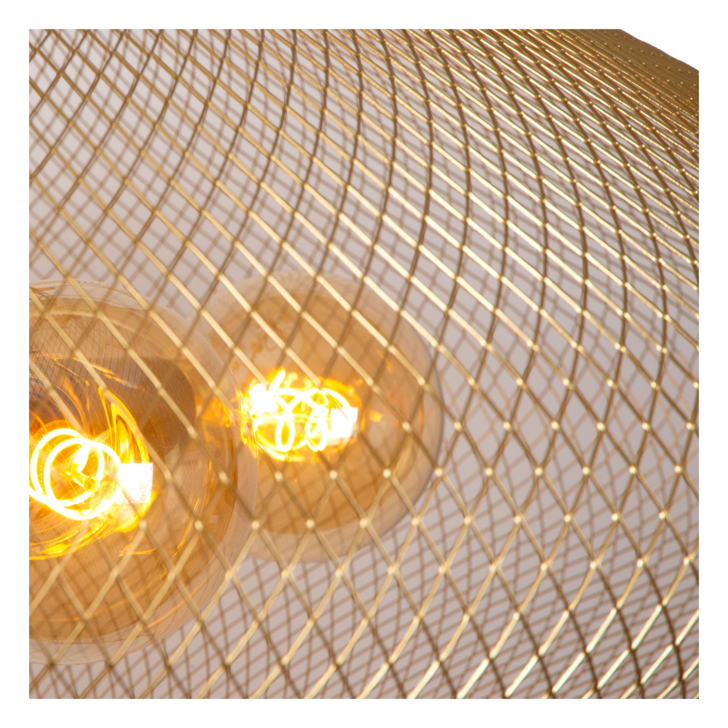 Lucide MESH - Pendant light - Ø 85 cm - 3xE27 - Matt Gold / Brass