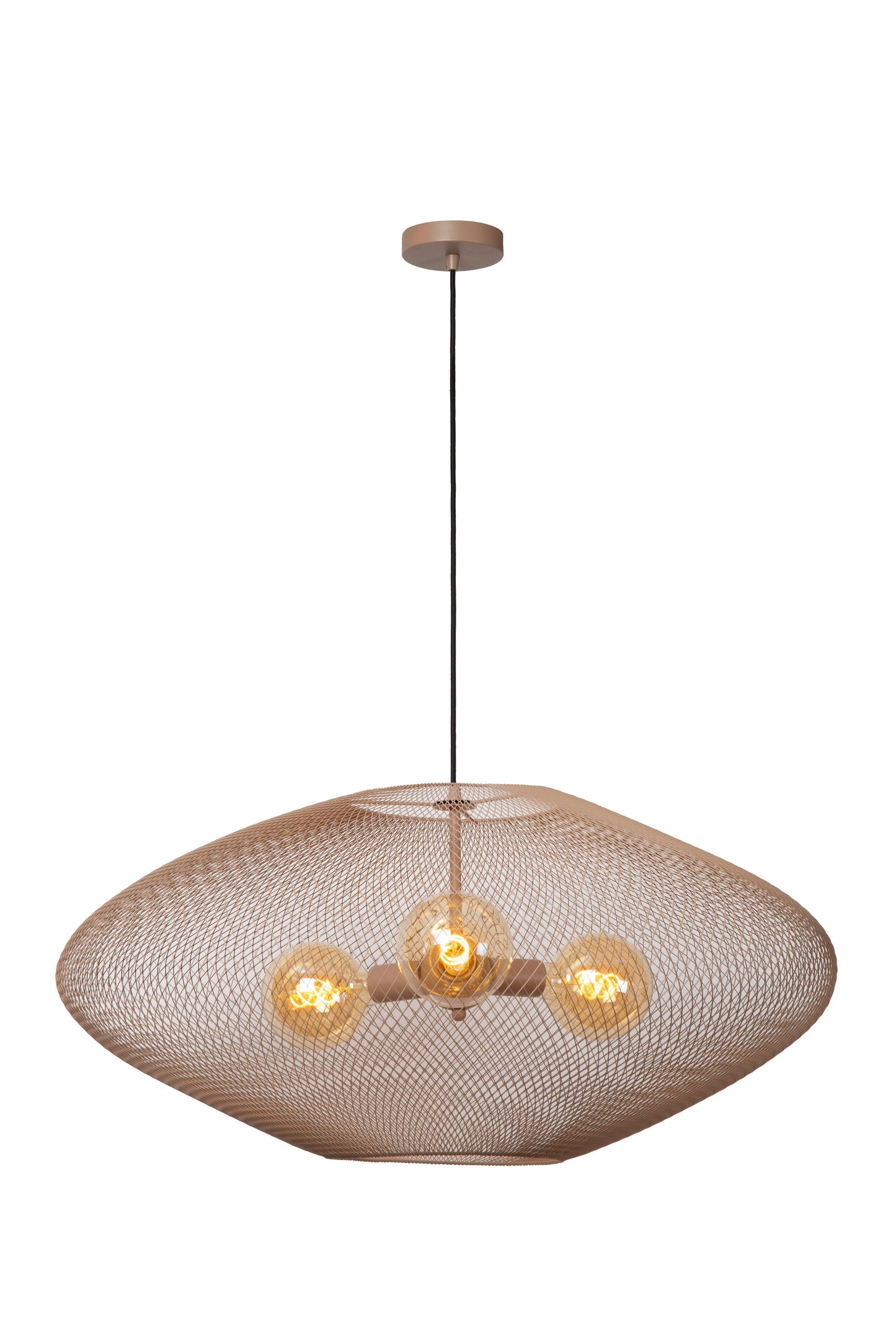 Lucide MESH - Pendant light - Ø 88 cm - 3xE27 - Taupe