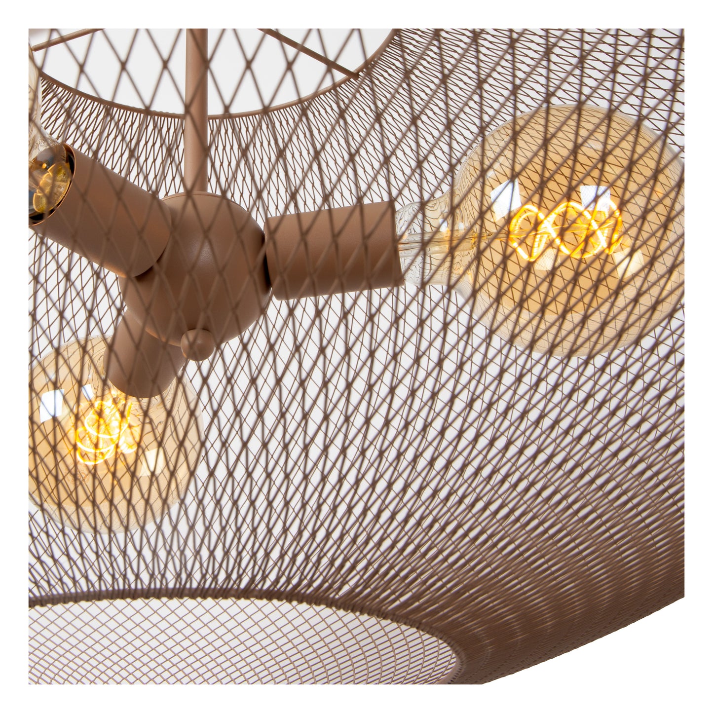 Lucide MESH - Pendant light - Ø 88 cm - 3xE27 - Taupe