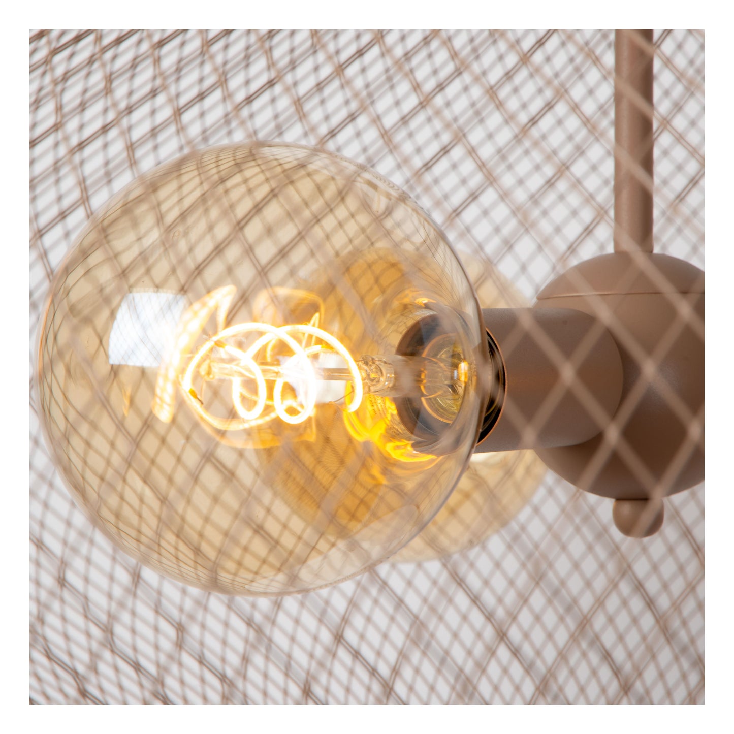 Lucide MESH - Pendant light - Ø 88 cm - 3xE27 - Taupe