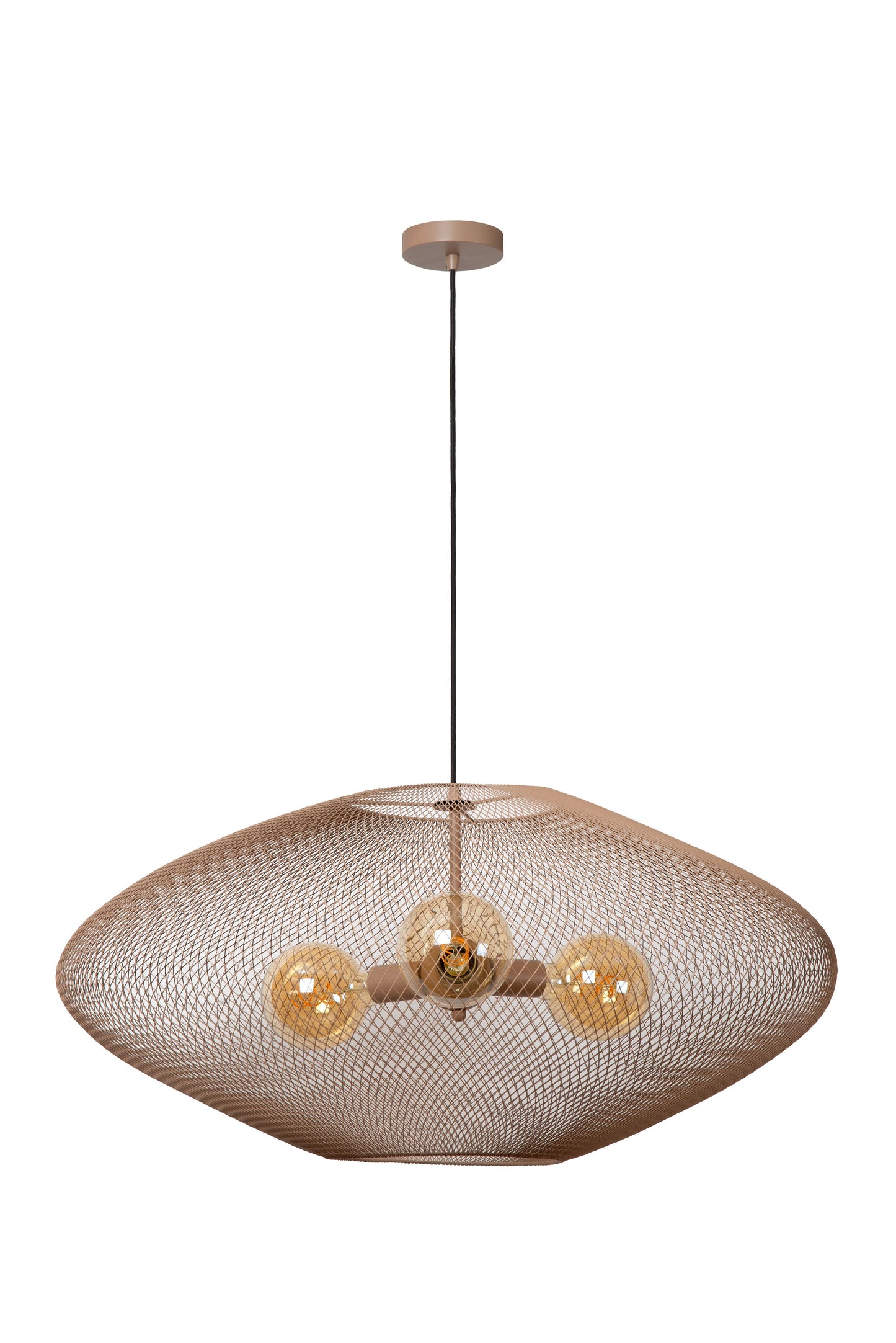 Lucide MESH - Pendant light - Ø 88 cm - 3xE27 - Taupe