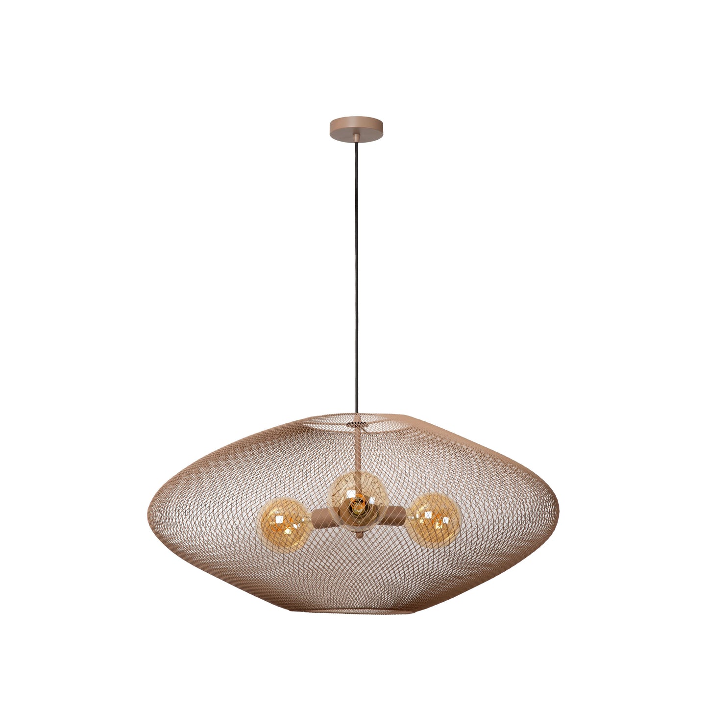 Lucide MESH - Pendant light - Ø 88 cm - 3xE27 - Taupe