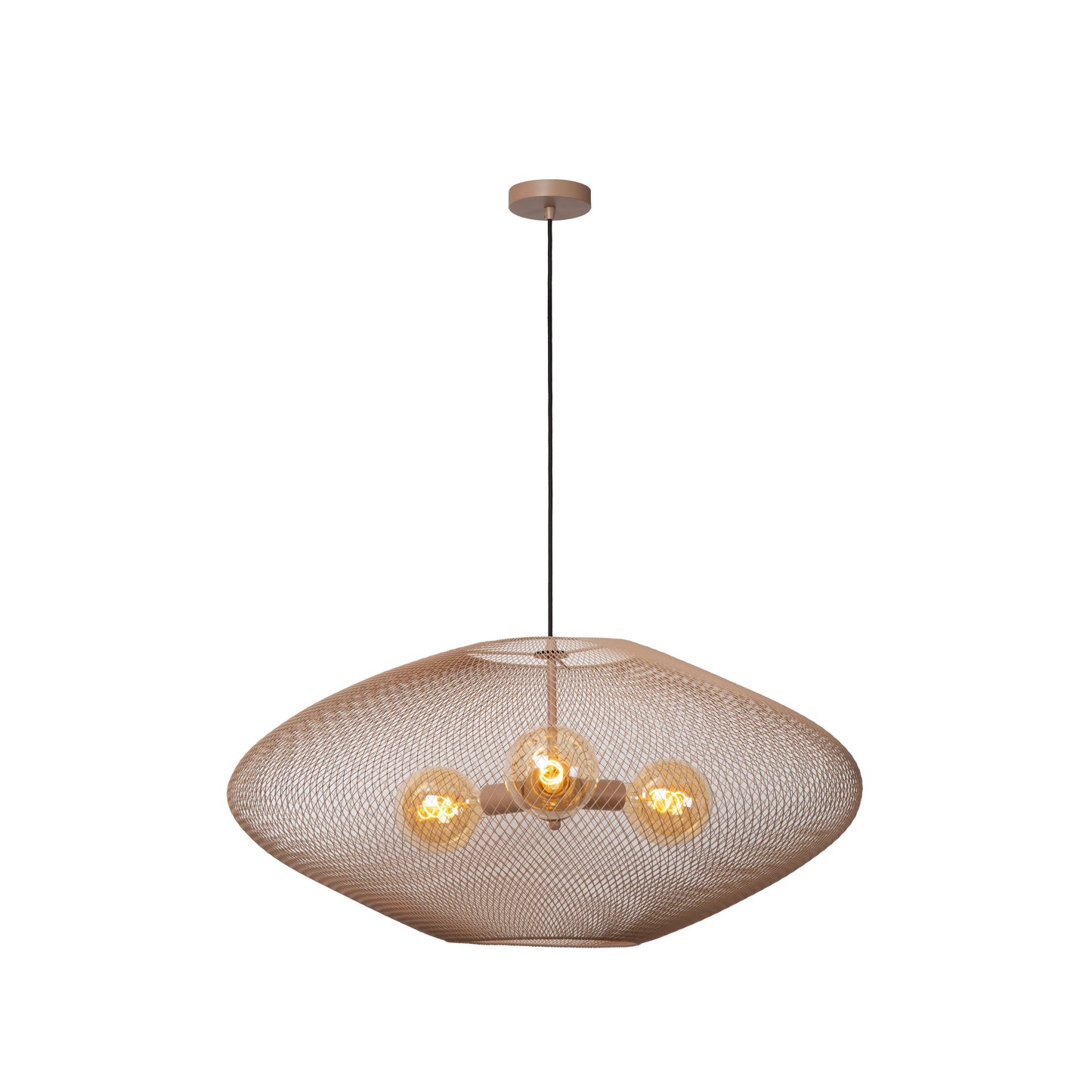 Lucide MESH - Pendant light - Ø 88 cm - 3xE27 - Taupe