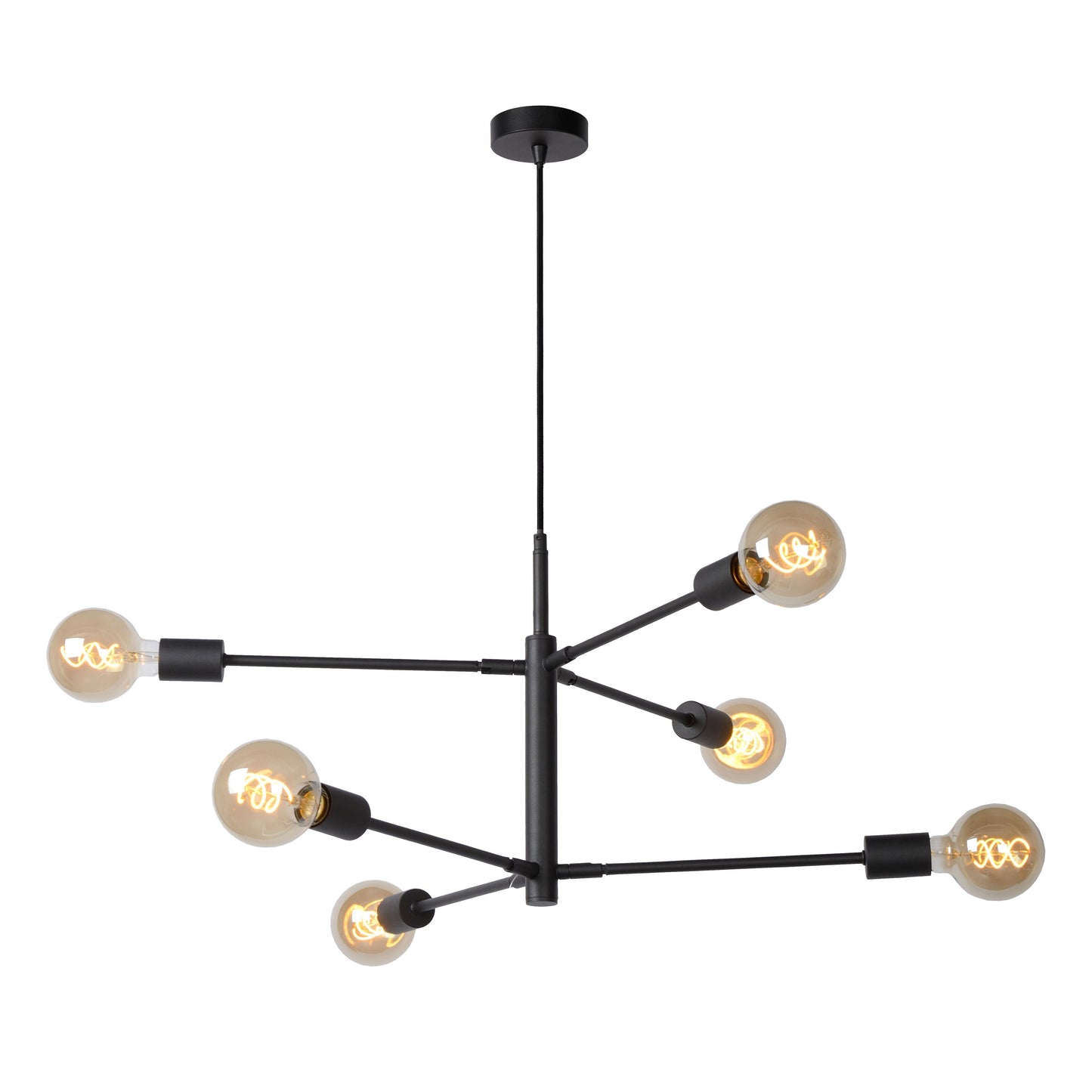 Lucide LESTER - Pendant light - 6xE27 - Black