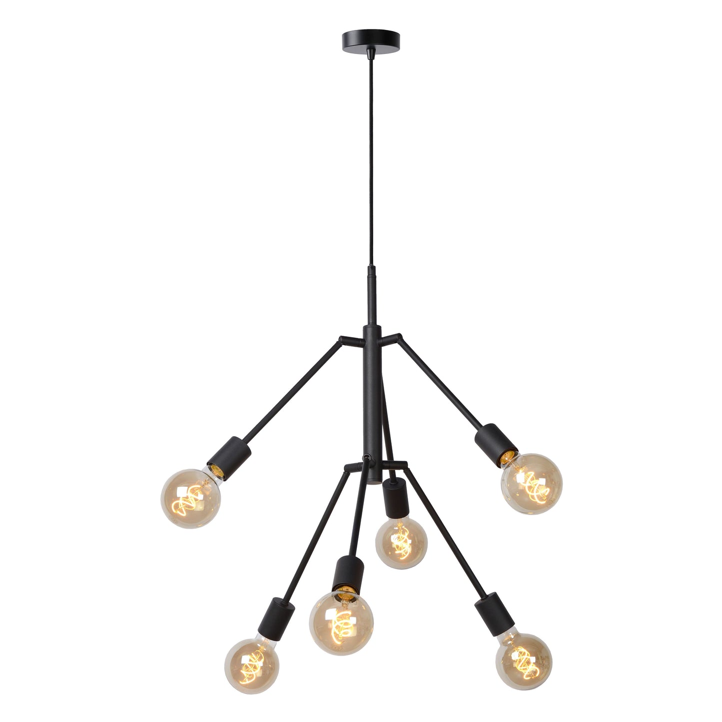 Lucide LESTER - Pendant light - 6xE27 - Black