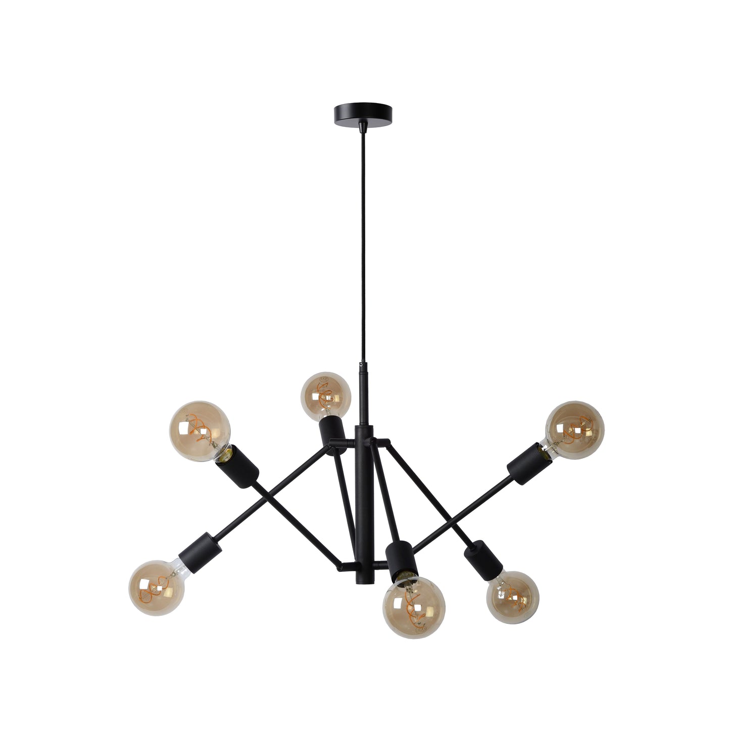 Lucide LESTER - Pendant light - 6xE27 - Black