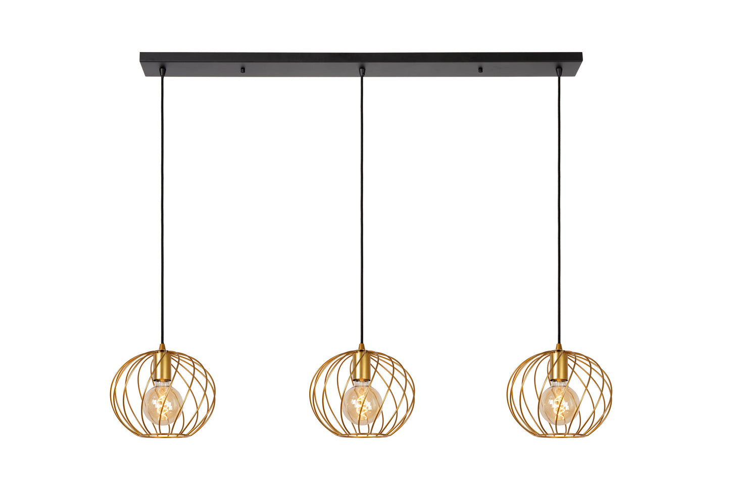 Lucide DANZA - Pendant light - 3xE27 - Matt Gold / Brass