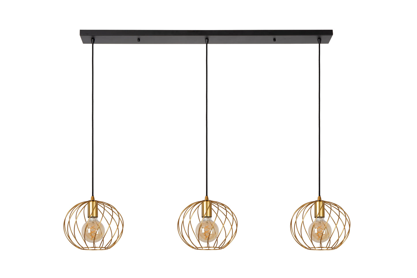 Lucide DANZA - Pendant light - 3xE27 - Matt Gold / Brass