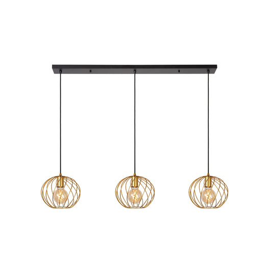 Lucide DANZA - Pendant light - 3xE27 - Matt Gold / Brass