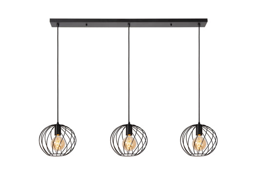 Lucide DANZA - Pendant light - 3xE27 - Black