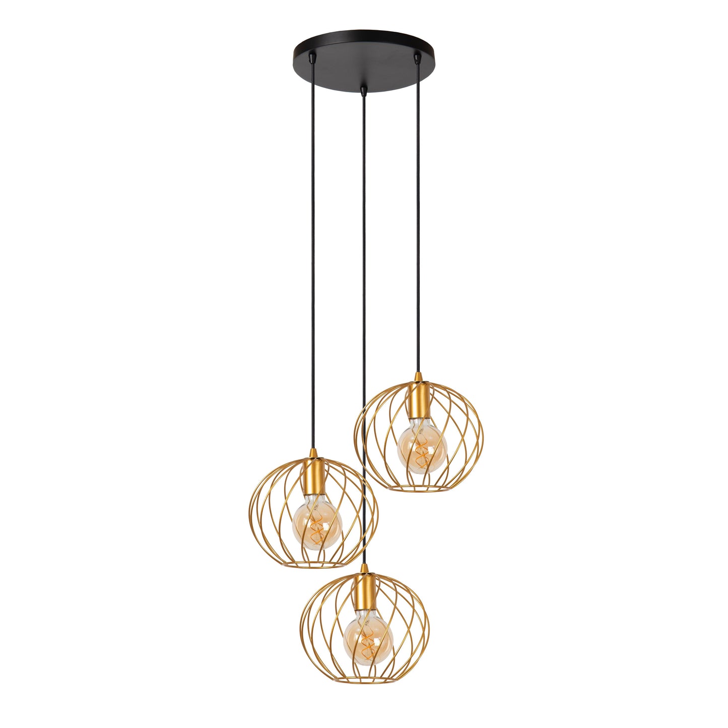 Lucide DANZA - Pendant light - Ø 50 cm - 3xE27 - Matt Gold / Brass