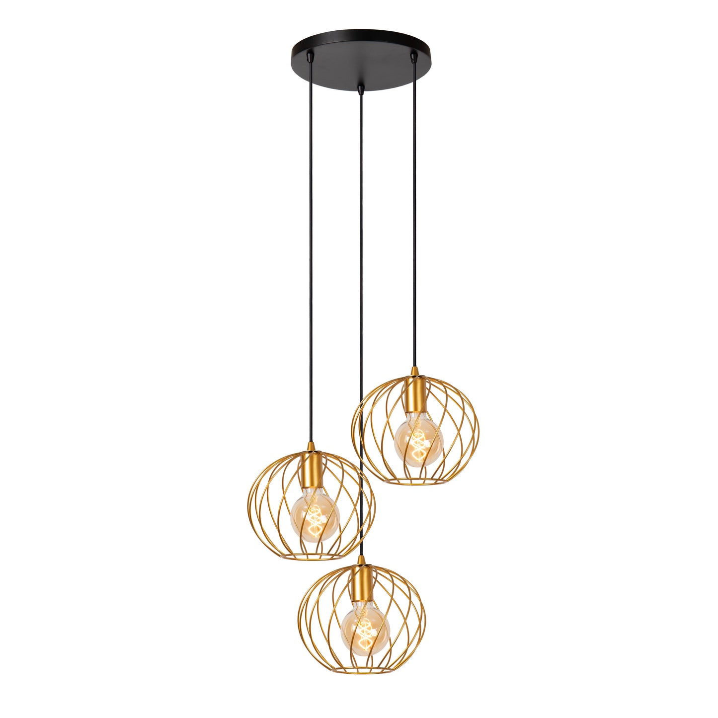 Lucide DANZA - Pendant light - Ø 50 cm - 3xE27 - Matt Gold / Brass