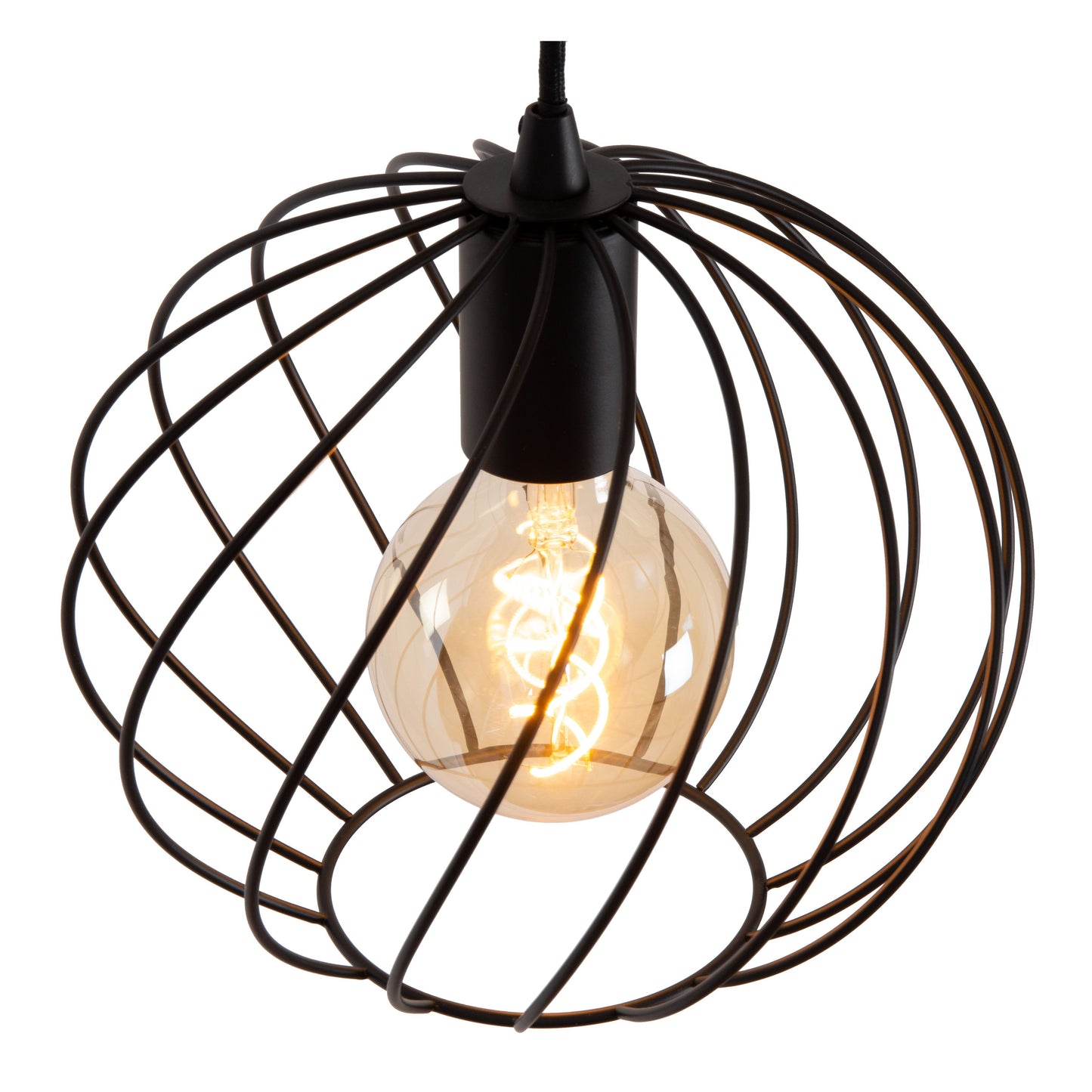 Lucide DANZA - Pendant light - Ø 50 cm - 3xE27 - Black