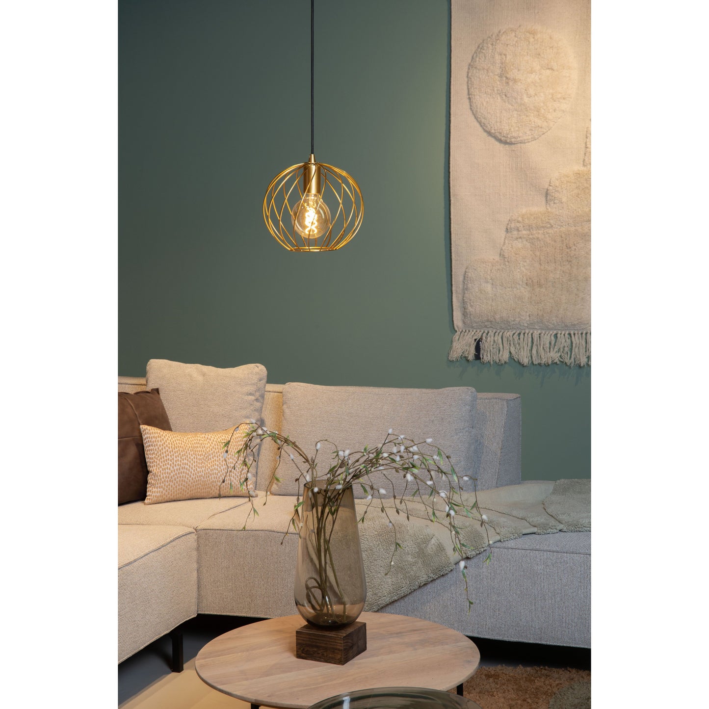 Lucide DANZA - Pendant light - Ø 25 cm - 1xE27 - Matt Gold / Brass