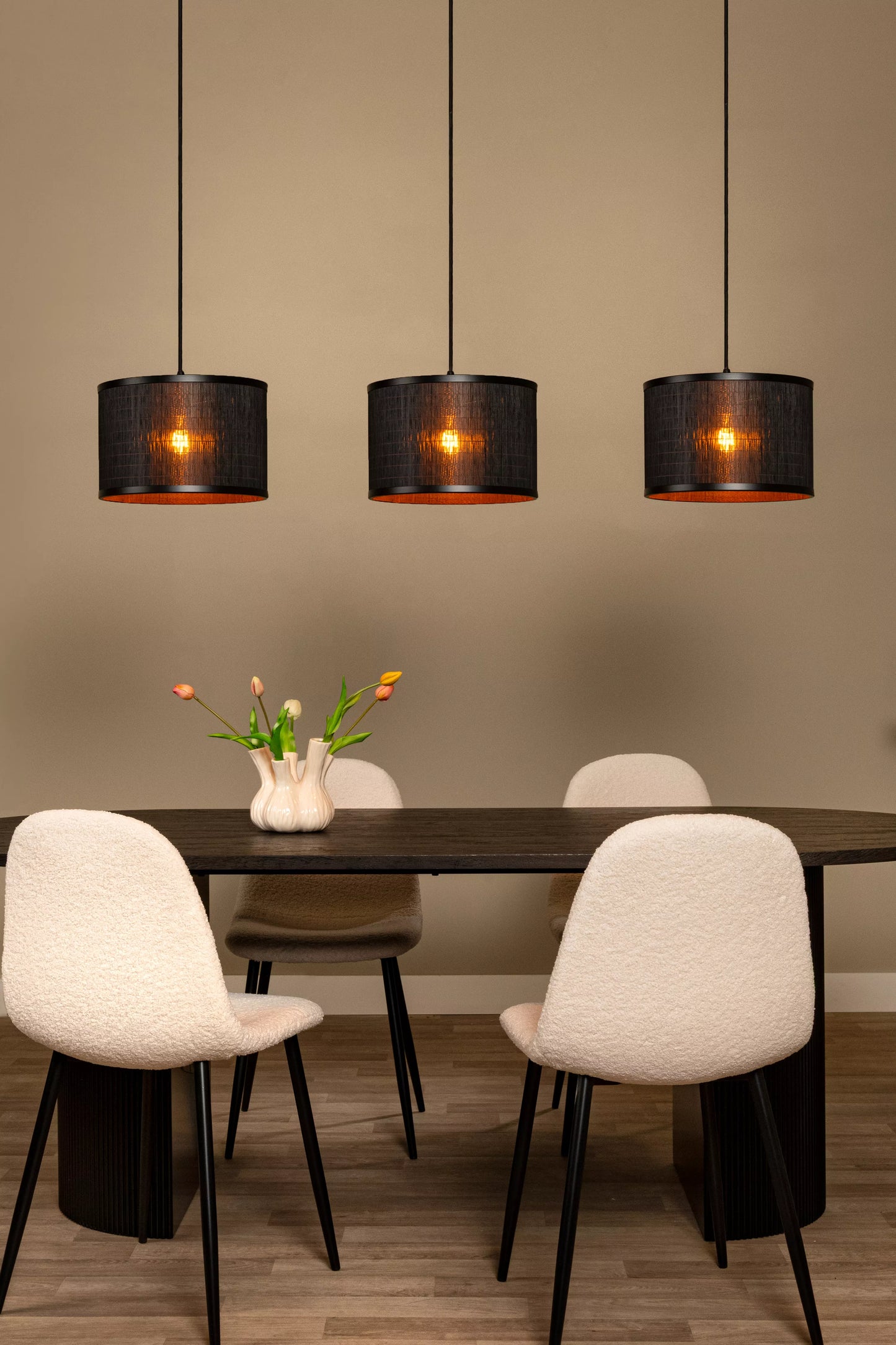 Lucide TAGALOG - Pendant light - Ø 40 cm - 3xE27 - Black | Essential