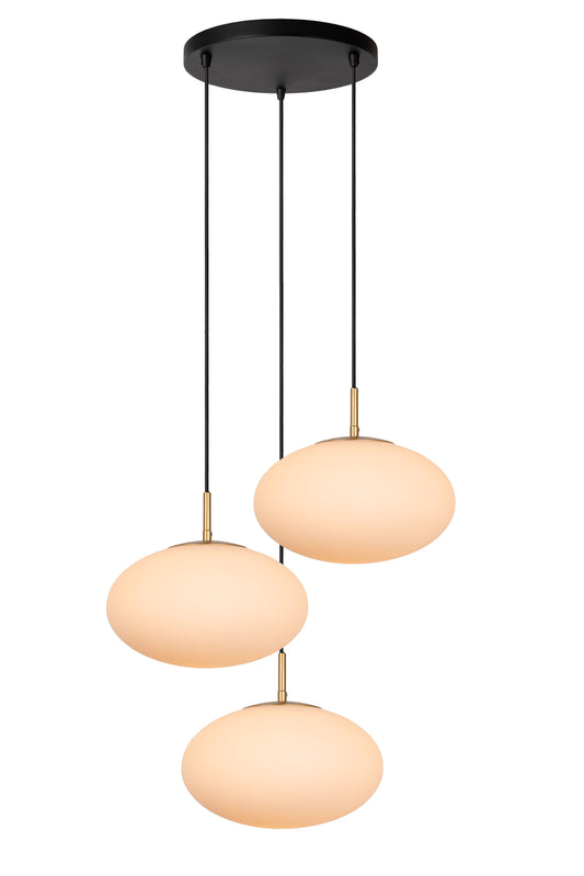 Lucide ELYSEE - Pendant light - Ø 55 cm - 3xE27 - Opal