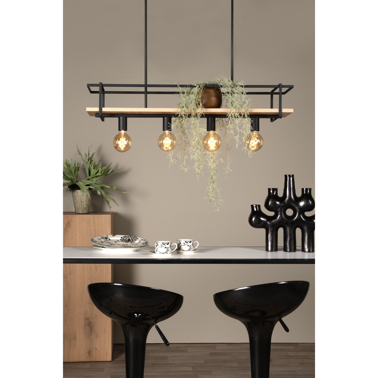 Lucide MILONGA - Pendant light - 4xE27 - Black