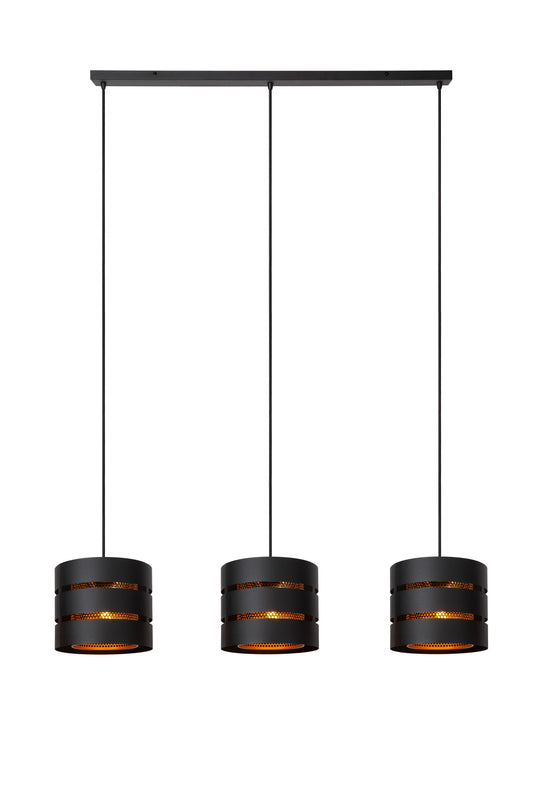 Lucide ROSAS - Pendant light - 3xE27 - Black