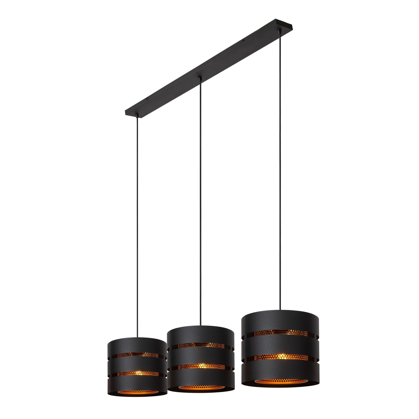 Lucide ROSAS - Pendant light - 3xE27 - Black