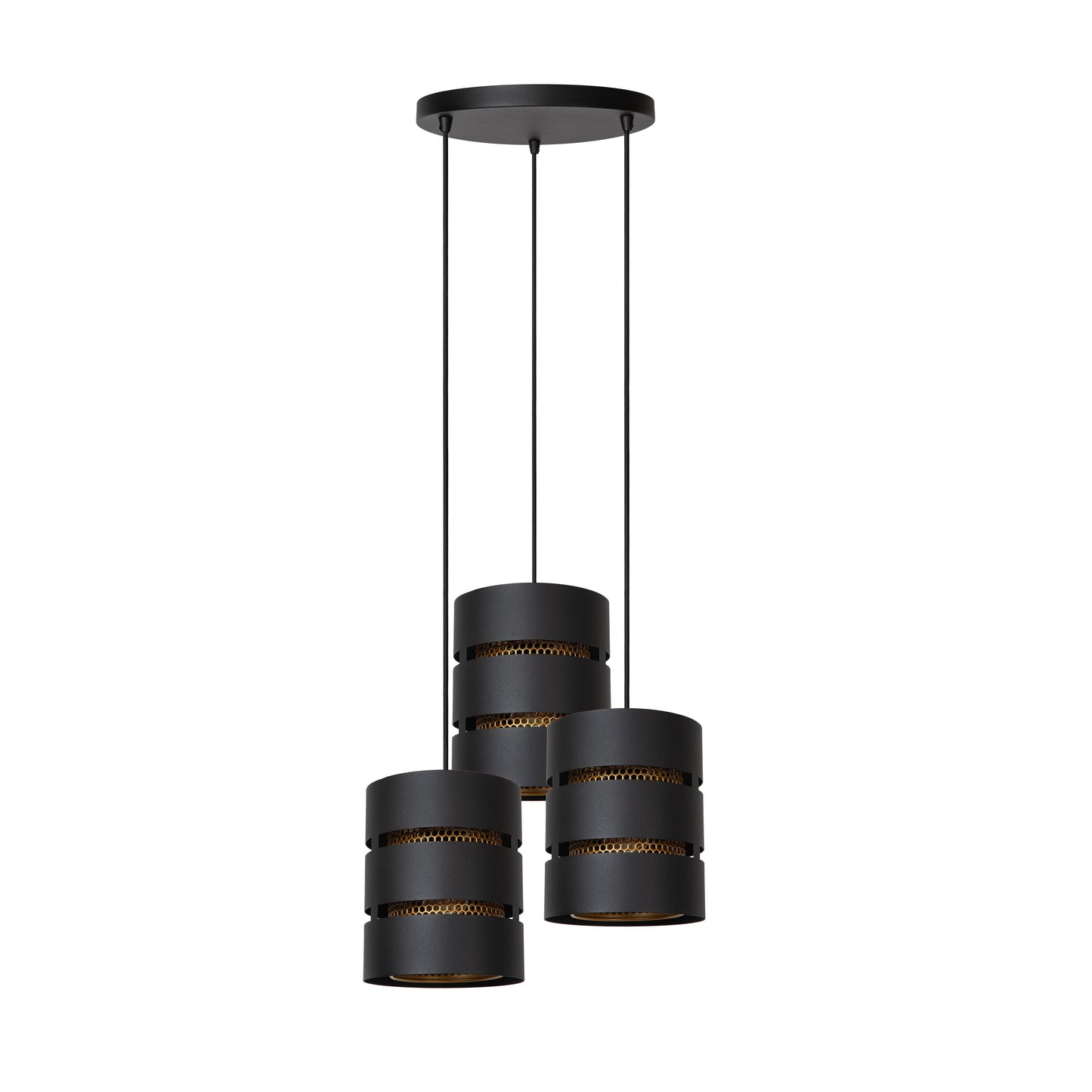 Lucide ROSAS - Pendant light - Ø 43 cm - 3xE27 - Black