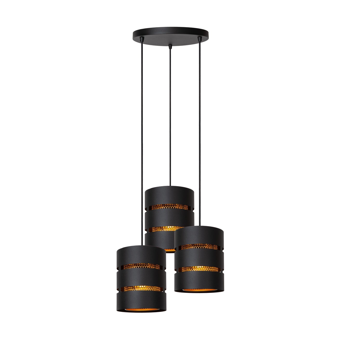 Lucide ROSAS - Pendant light - Ø 43 cm - 3xE27 - Black