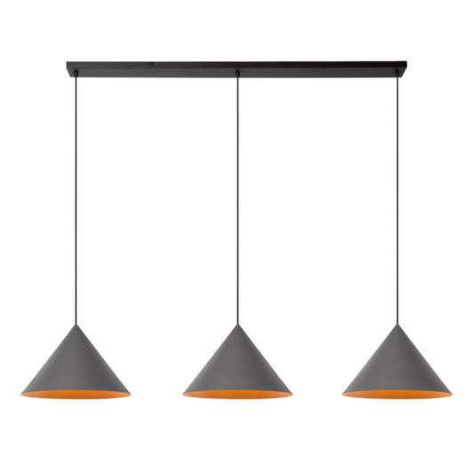 Lucide SPITZE - Pendant light - 3xE27 - Grey | Vibes