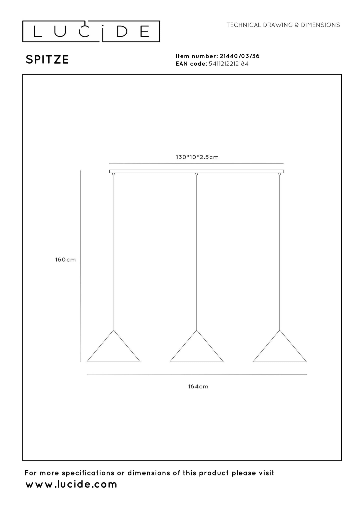 Lucide SPITZE - Pendant light - 3xE27 - Grey | Vibes