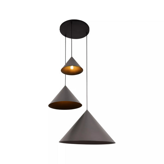 Lucide SPITZE - Pendant light - Ø 68 cm - 3xE27 - Suitable for double-height spaces and high ceiling - Grey | Vibes