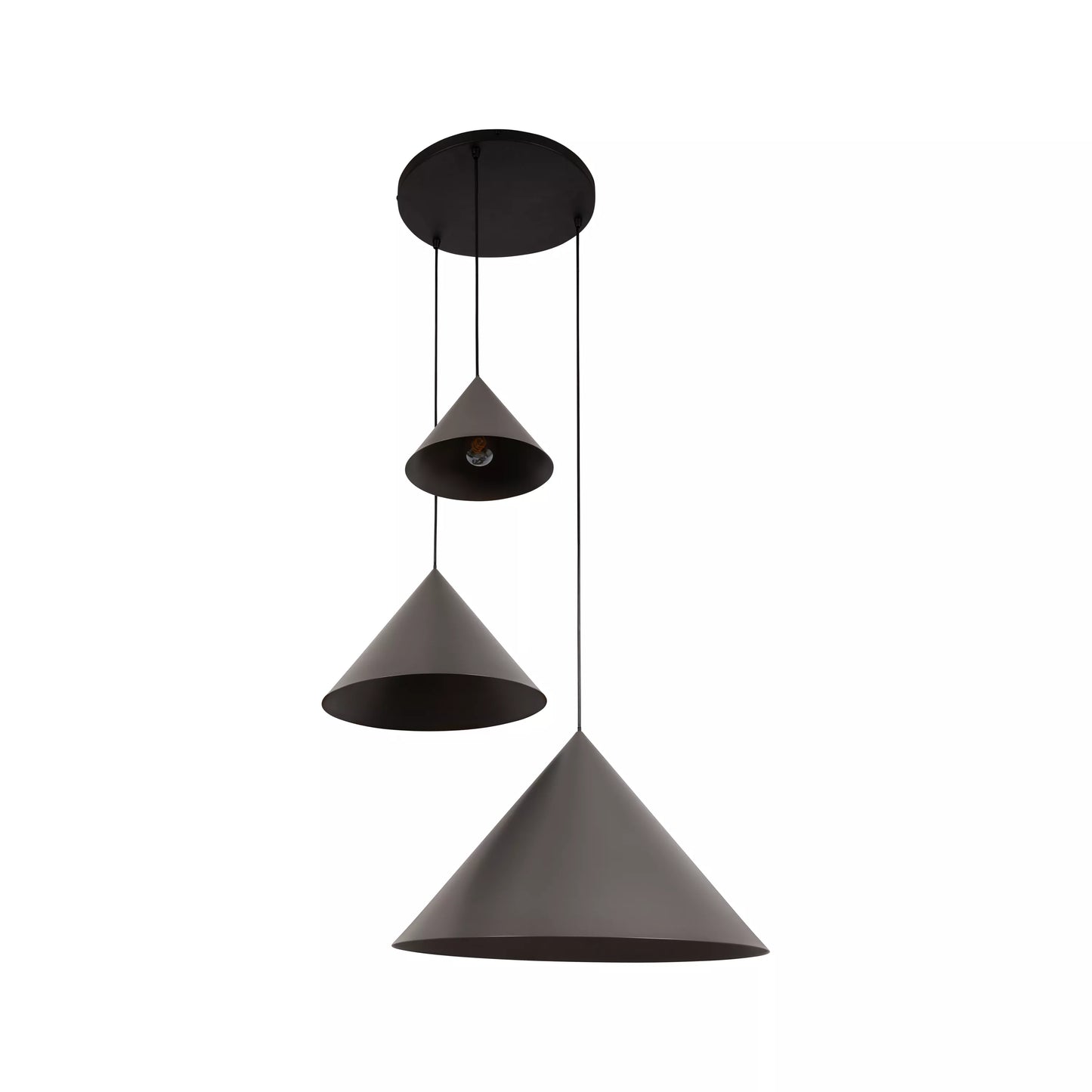 Lucide SPITZE - Pendant light - Ø 68 cm - 3xE27 - Suitable for double-height spaces and high ceiling - Grey | Vibes