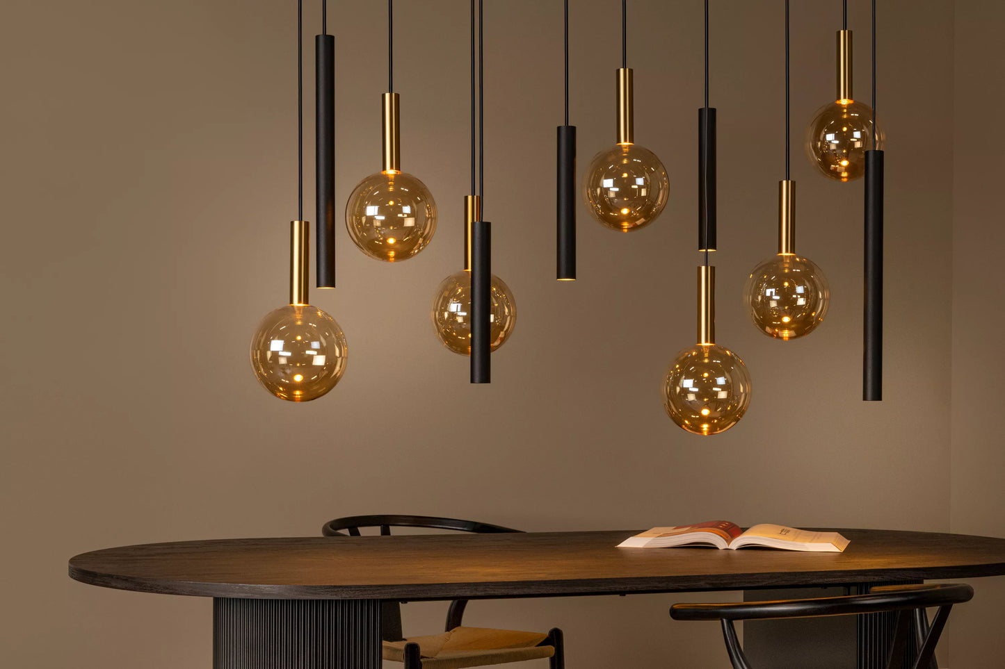 Lucide JOSIANE - Pendant light - 7xG9 - Black | Vibes
