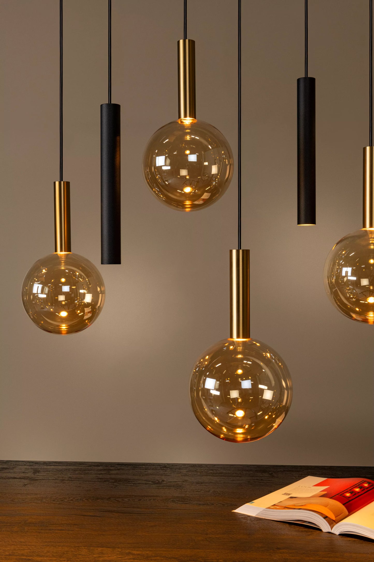 Lucide JOSIANE - Pendant light - 7xG9 - Black | Vibes