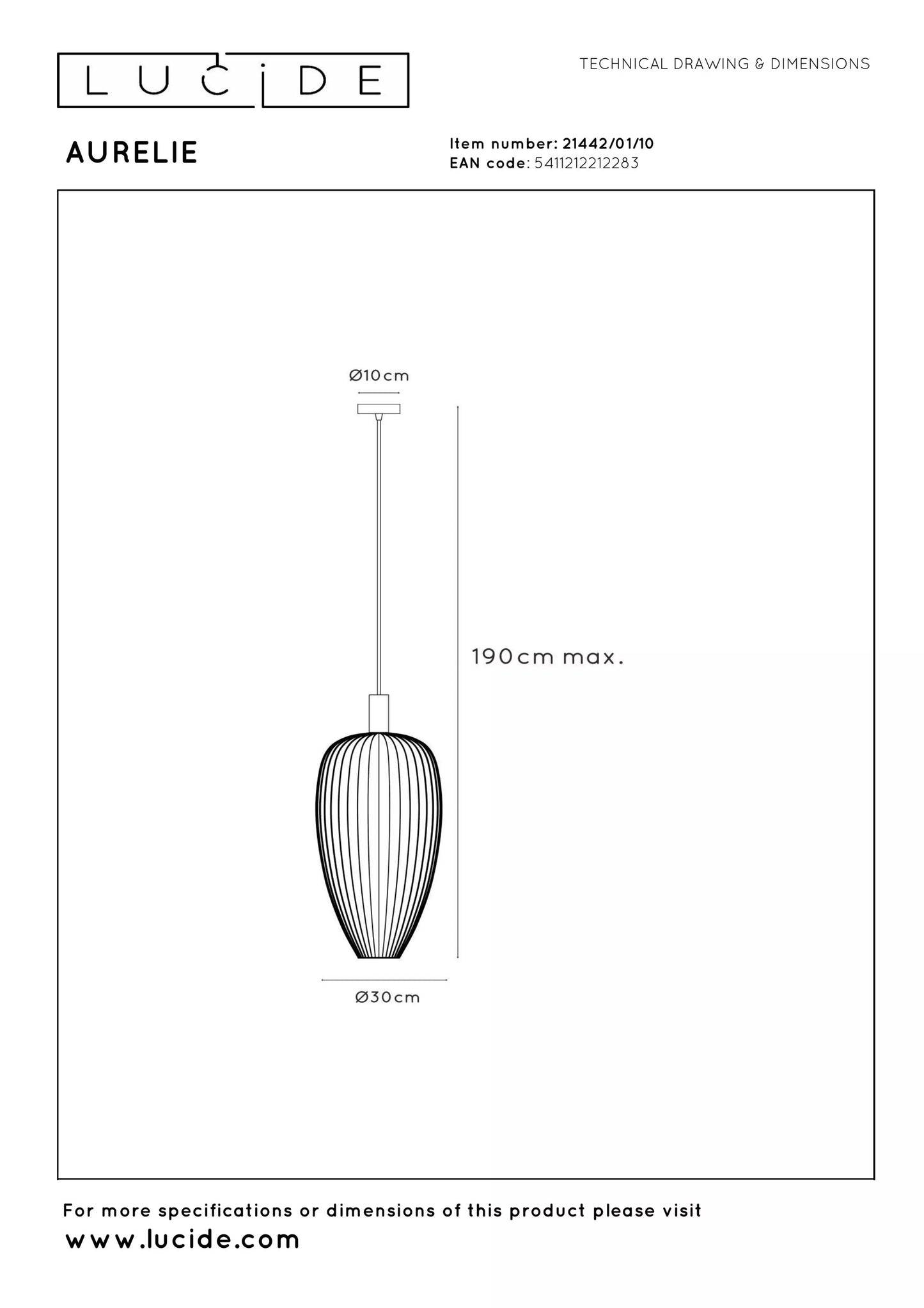 Lucide AURELIE - Pendant light - Ø 30 cm - 1xGU10 (MR11) - Gold | Vibes