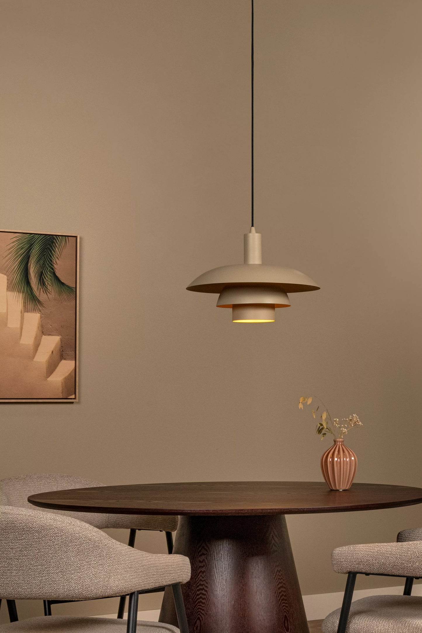 Lucide BRUNO - Pendant light - Ø 38 cm - 1xE27 - Taupe | Essential