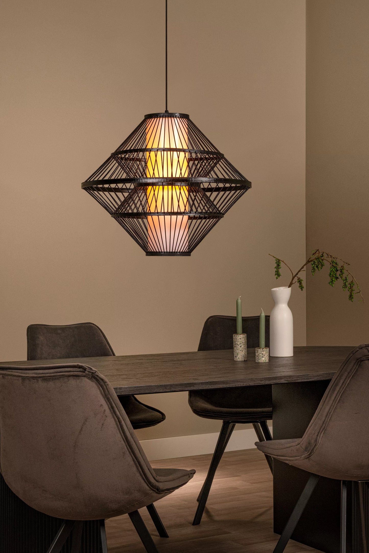 Lucide PASQUINO - Pendant light - Ø 60 cm - 1xE27 - Black | Essential