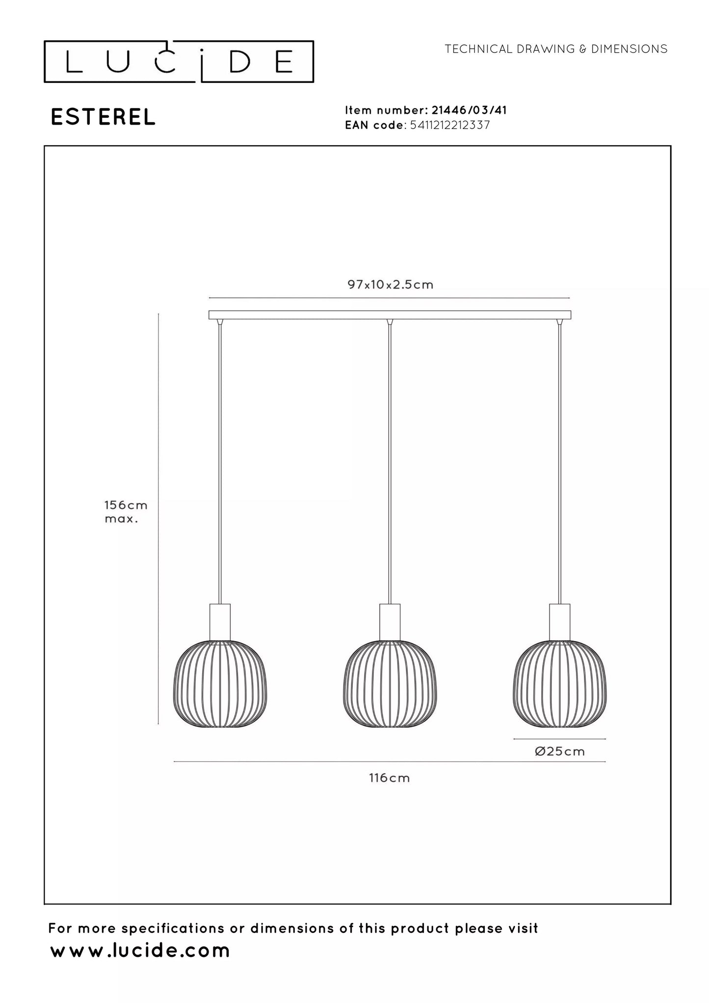Lucide ESTEREL - Pendant light - 3xGU10 (MR11) - Taupe | Essential