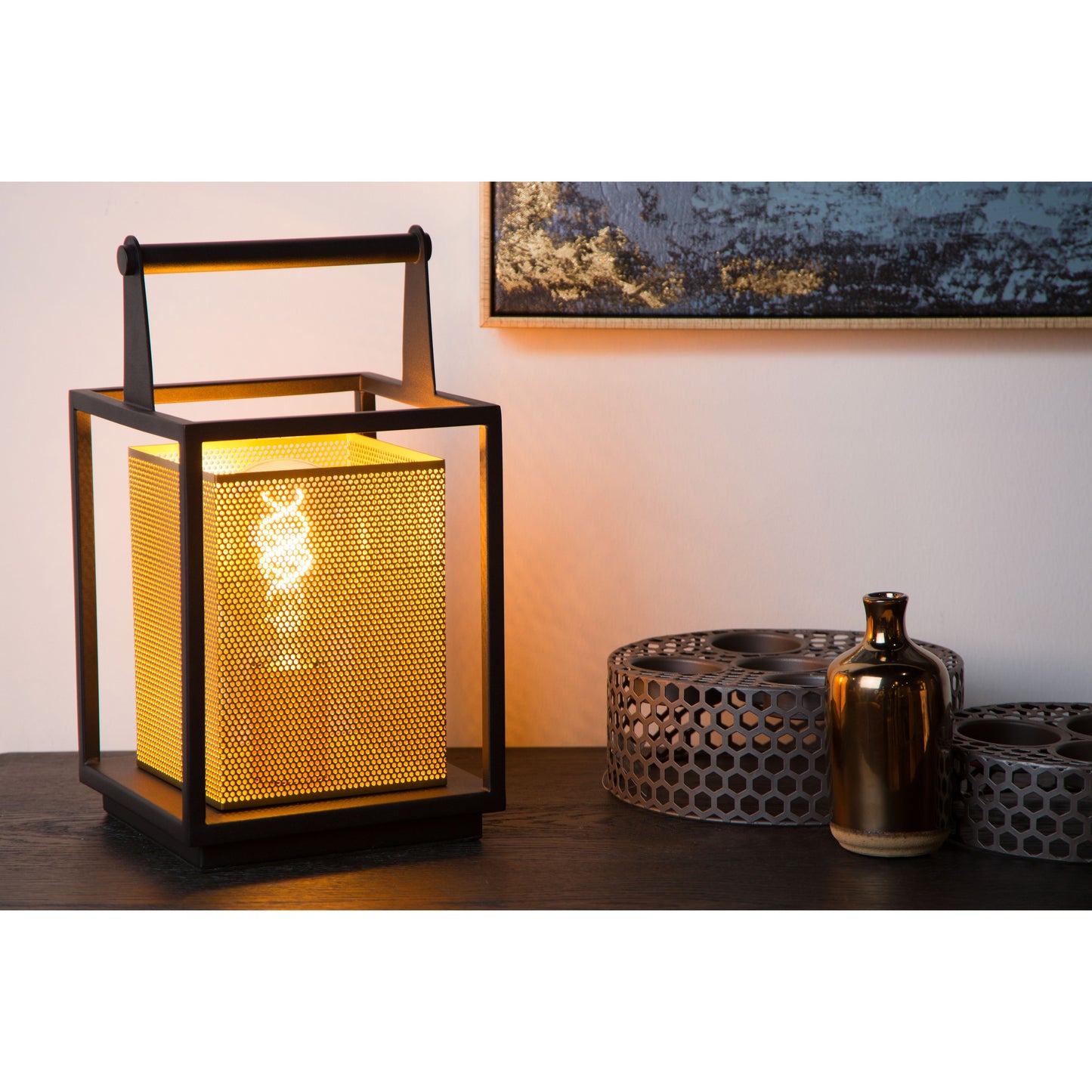 Lucide SANSA - Table lamp - 1xE27 - Black