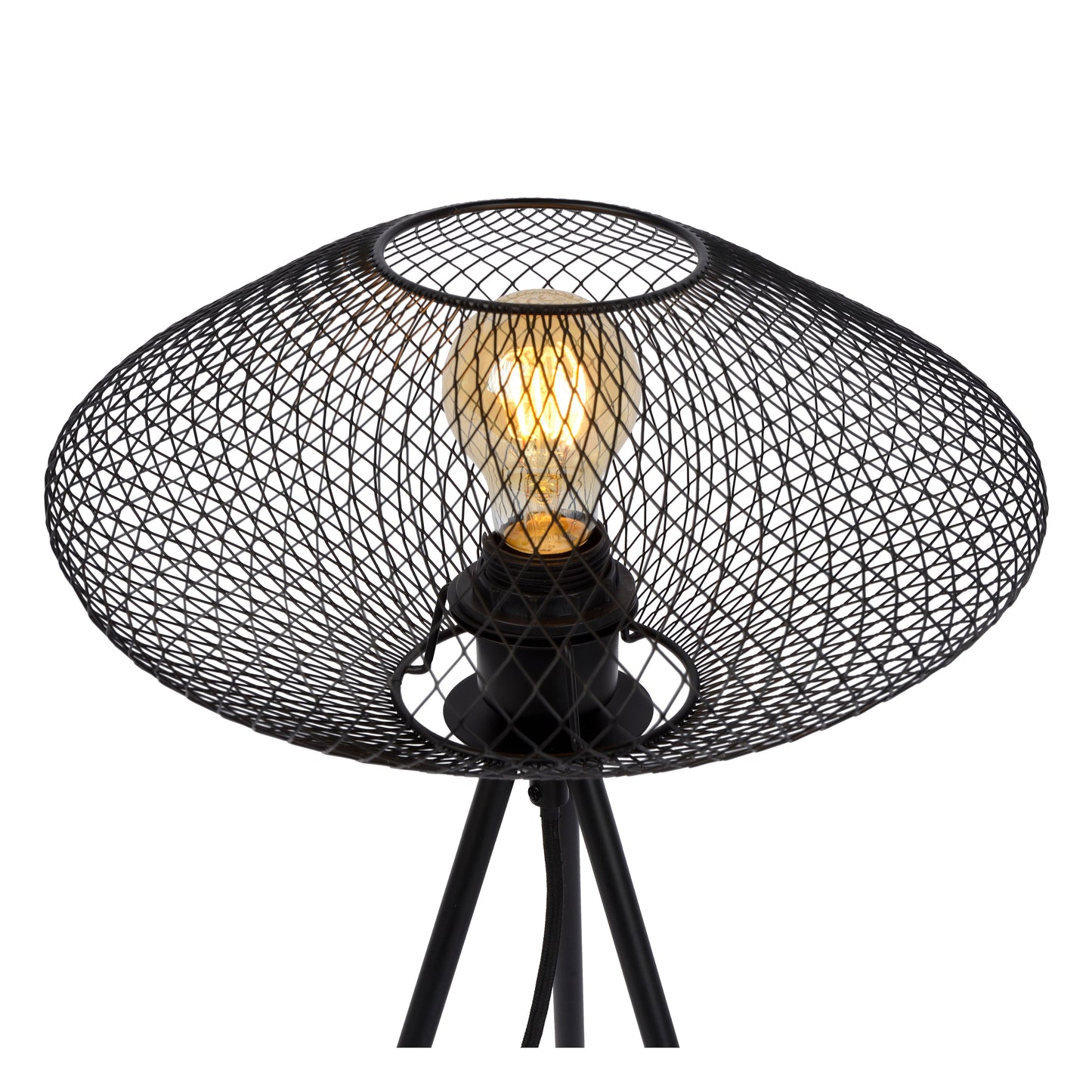 Lucide MESH - Table lamp - Ø 30 cm - 1xE27 - Black