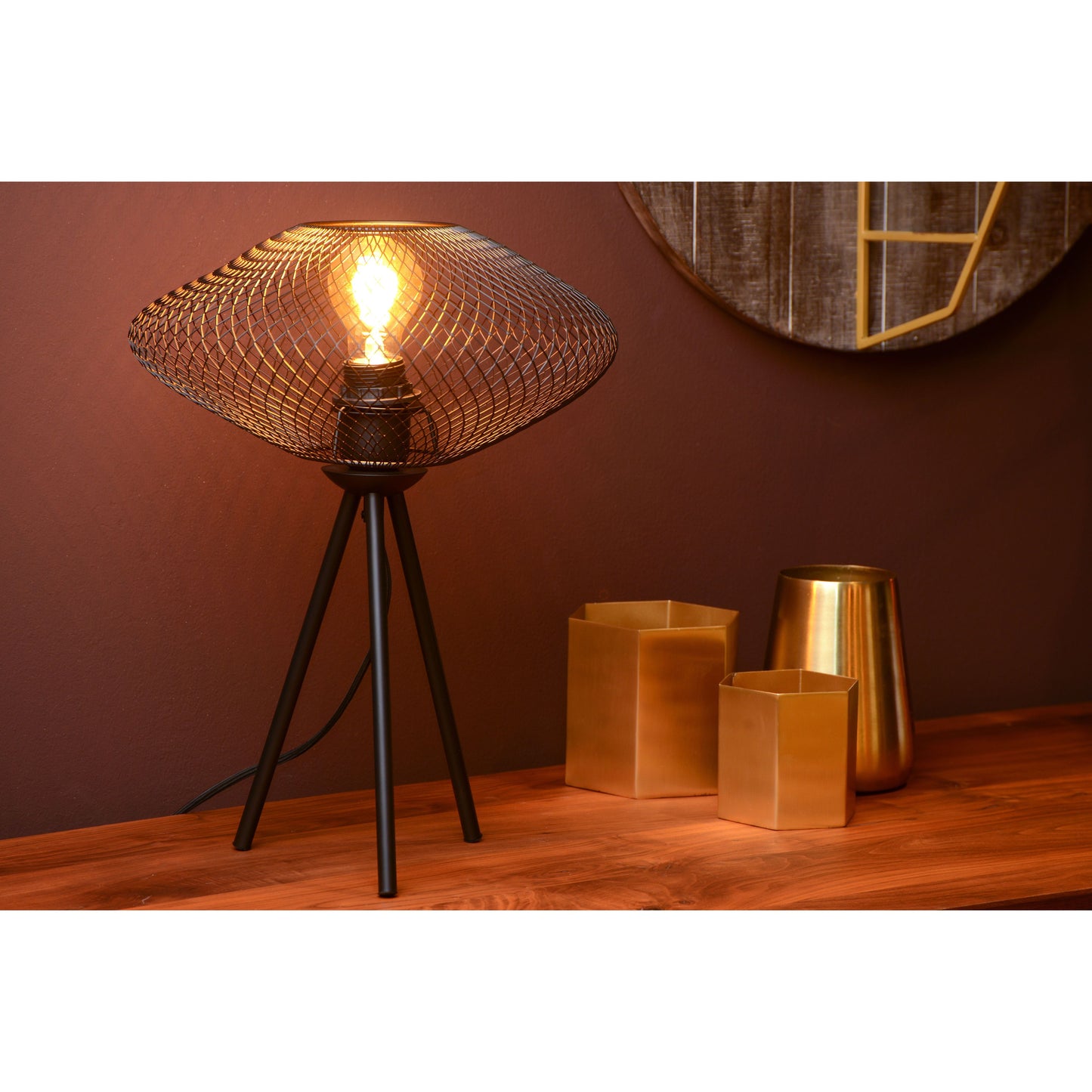 Lucide MESH - Table lamp - Ø 30 cm - 1xE27 - Black