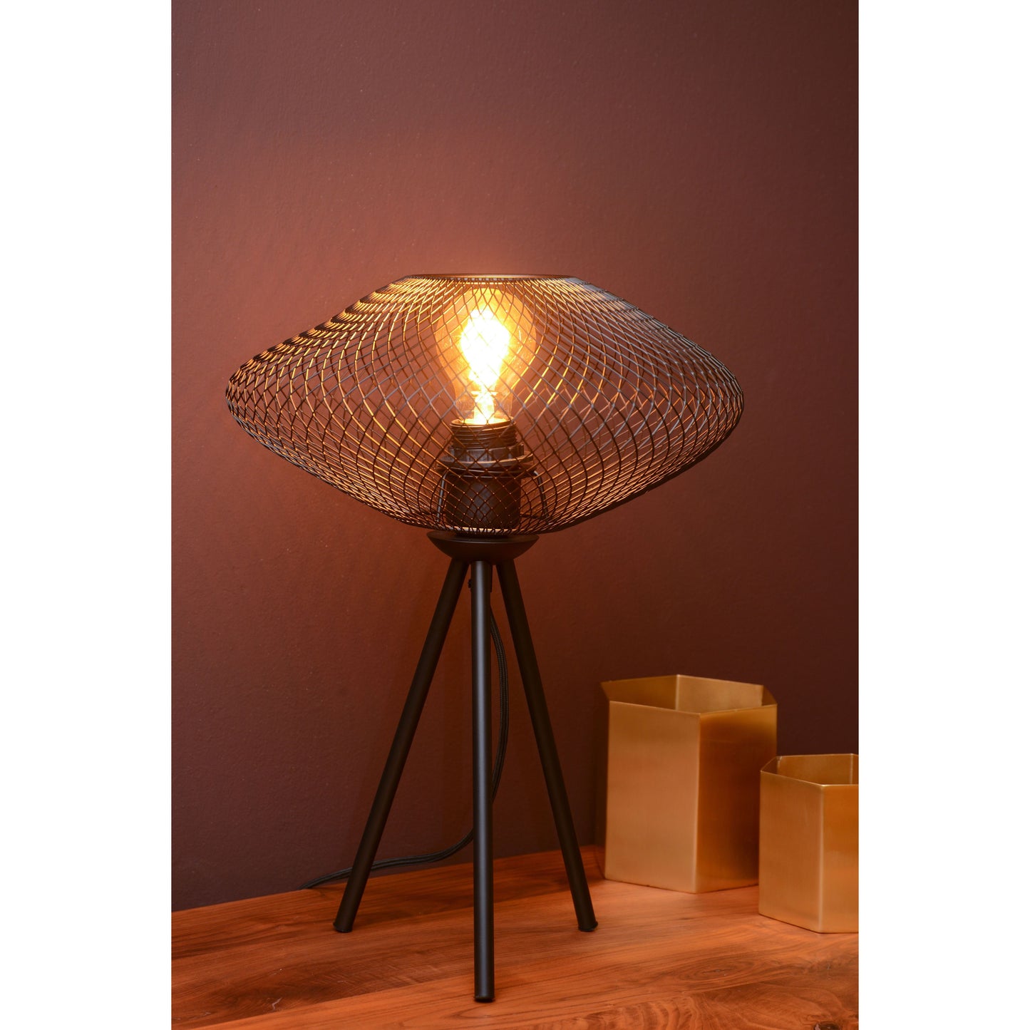 Lucide MESH - Table lamp - Ø 30 cm - 1xE27 - Black