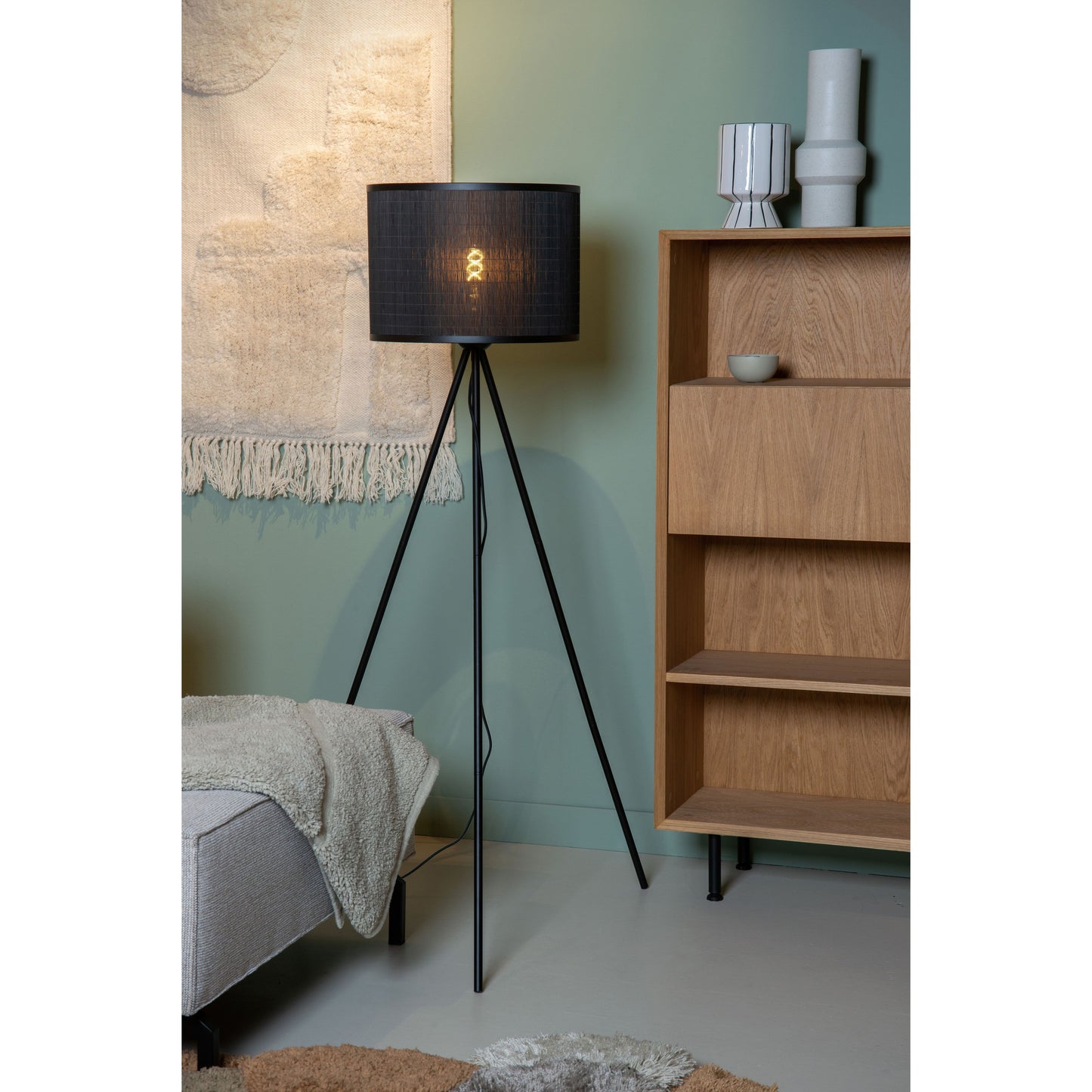 Lucide TAGALOG - Floor lamp - Ø 55 cm - 1xE27 - Black