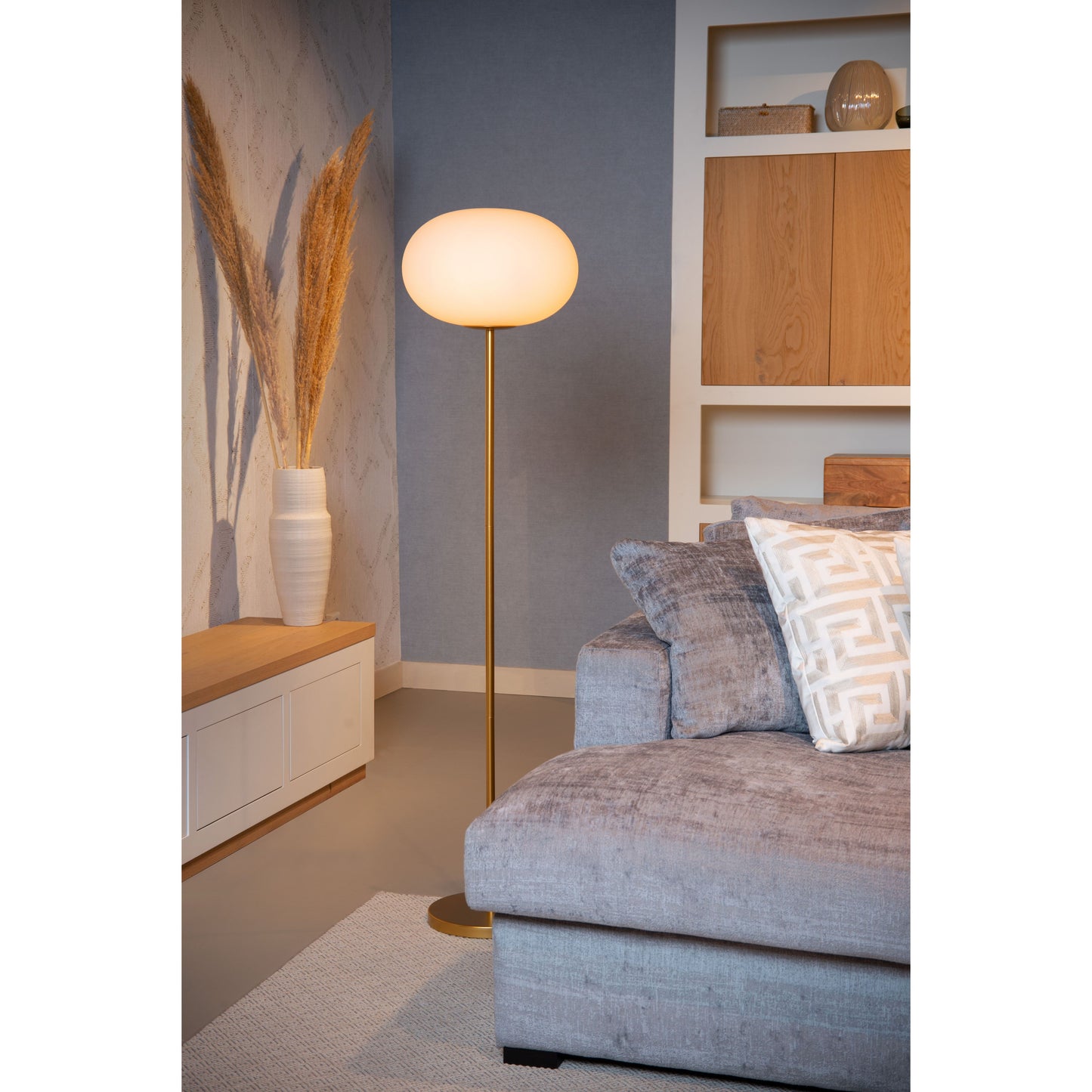 Lucide ELYSEE - Floor lamp - Ø 38 cm - 1xE27 - Opal