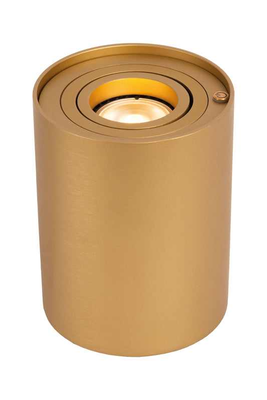 Lucide TUBE - Table lamp - Ø 9,6 cm - LED Dim. - GU10 - 1x5W 2600K/2800K - 3 StepDim - Matt Gold / Brass