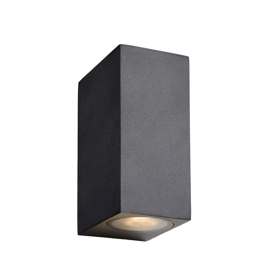 Lucide ZORA-LED - Wall spotlight / Wall light Indoor/Outdoor - LED Dim. - GU10 - 2x5W 3000K - IP44 - Black