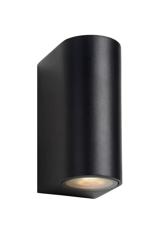 Lucide ZORA-LED - Wall spotlight / Wall light Indoor/Outdoor - LED Dim. - GU10 - 2x5W 3000K - IP44 Black