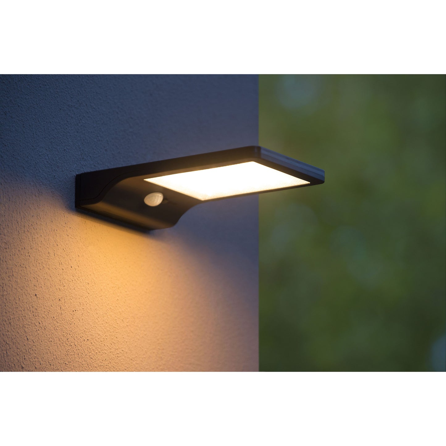 Lucide BASIC - Wall light Indoor/Outdoor - LED - 1x3W 2700K - IP44 - Motion & Day/Night Sensor - Black