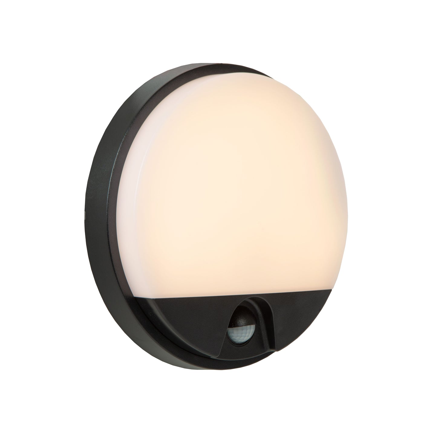 Lucide HUPS IR - Wall light Indoor/Outdoor - LED - 1x 10W 3000K - IP54 - Motion & Day/Night Sensor - Black