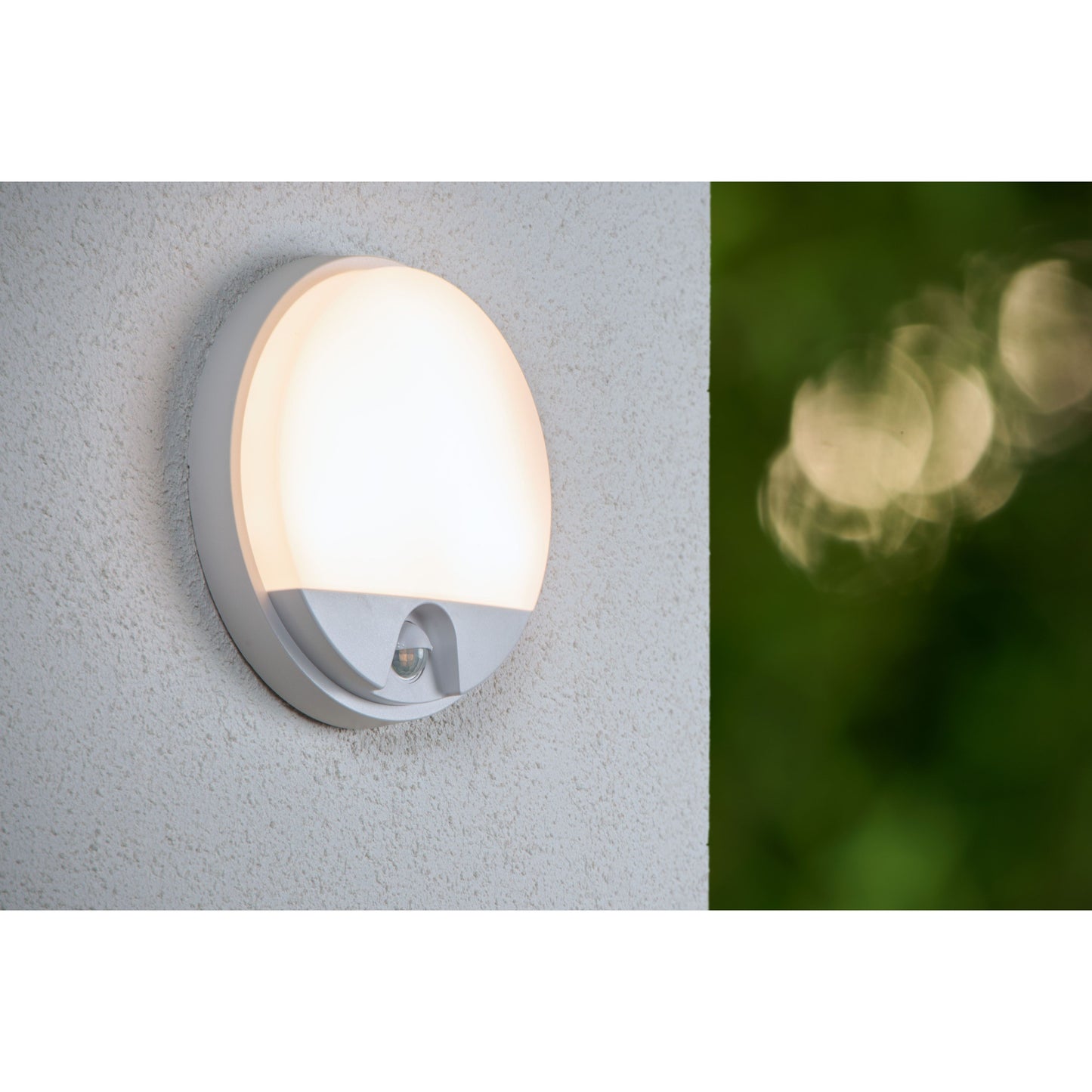 Lucide HUPS IR - Wall light Indoor/Outdoor - Ø 21 cm - LED - 1x10W 3000K - IP54 - Motion & Day/Night Sensor - White