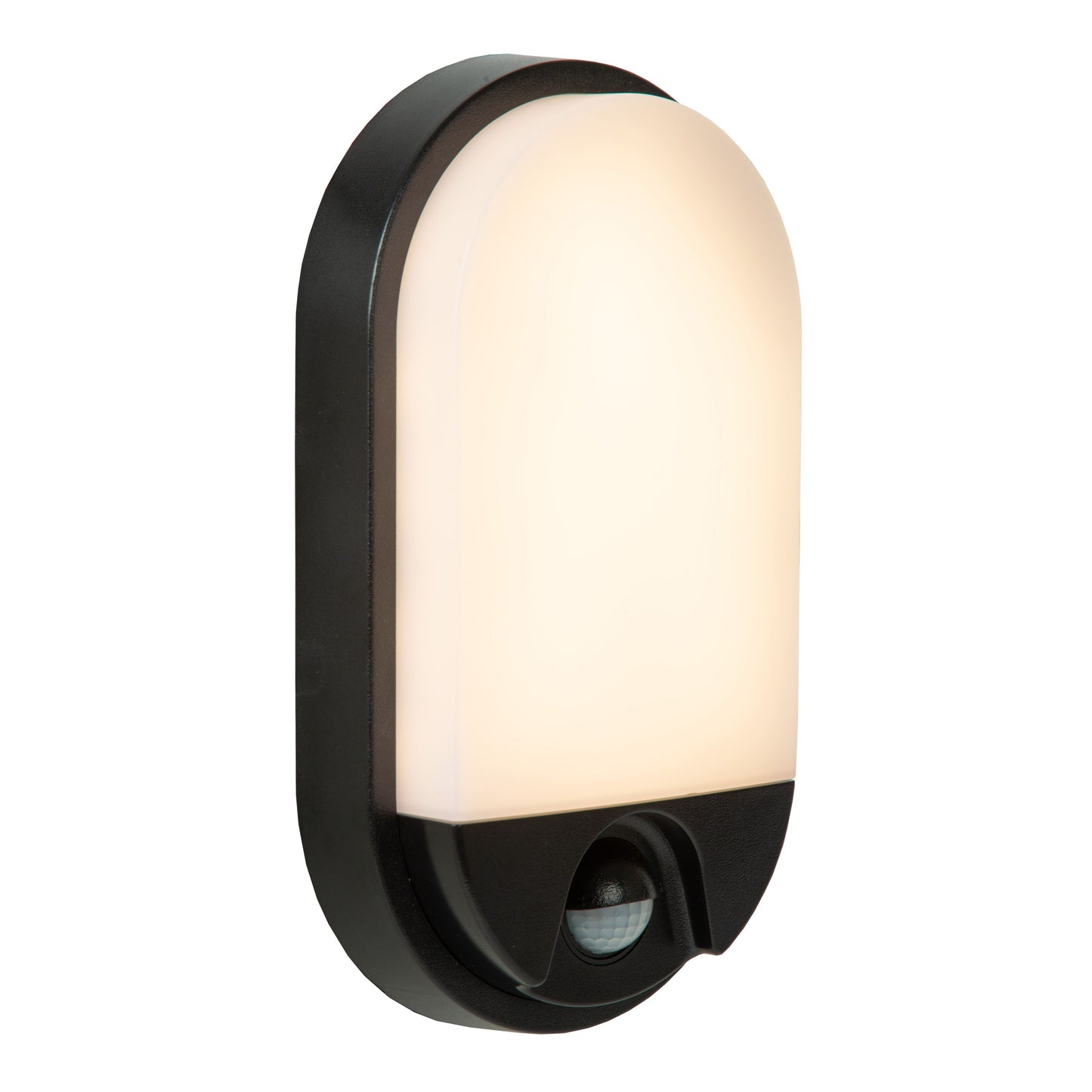 Lucide HUPS IR - Wall light Indoor/Outdoor - LED - 1x10W 3000K - IP54 - Motion & Day/Night Sensor - Black