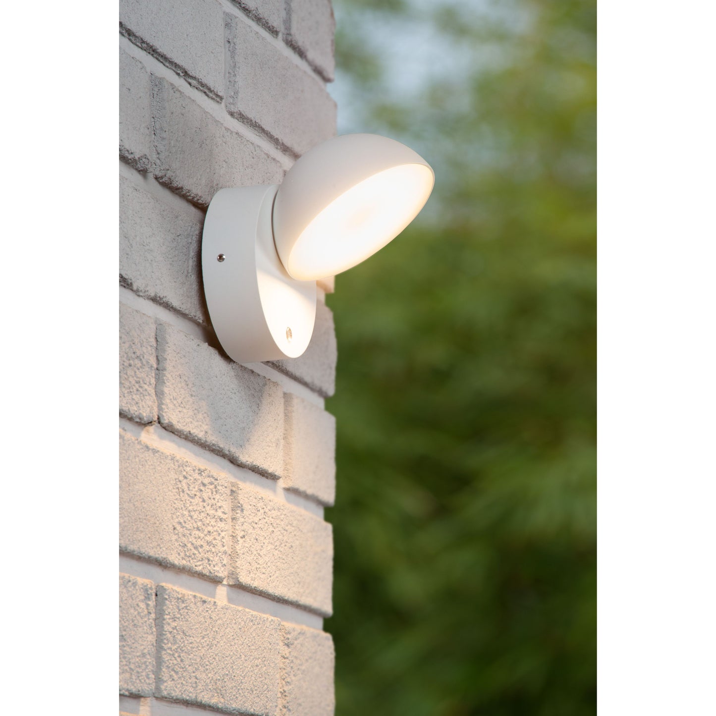 Lucide FINN - Wall light Indoor/Outdoor - LED - 1x12W 3000K - IP54 - Day/Night Sensor - White